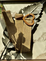 DuneWeave Camel Women Broad Fabric Belt