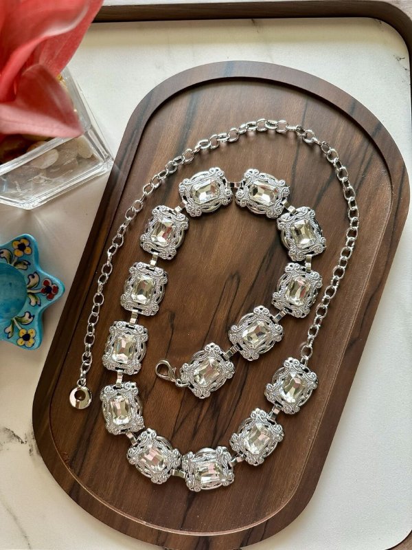 DivaBling Silver Women Metal Bling Belt