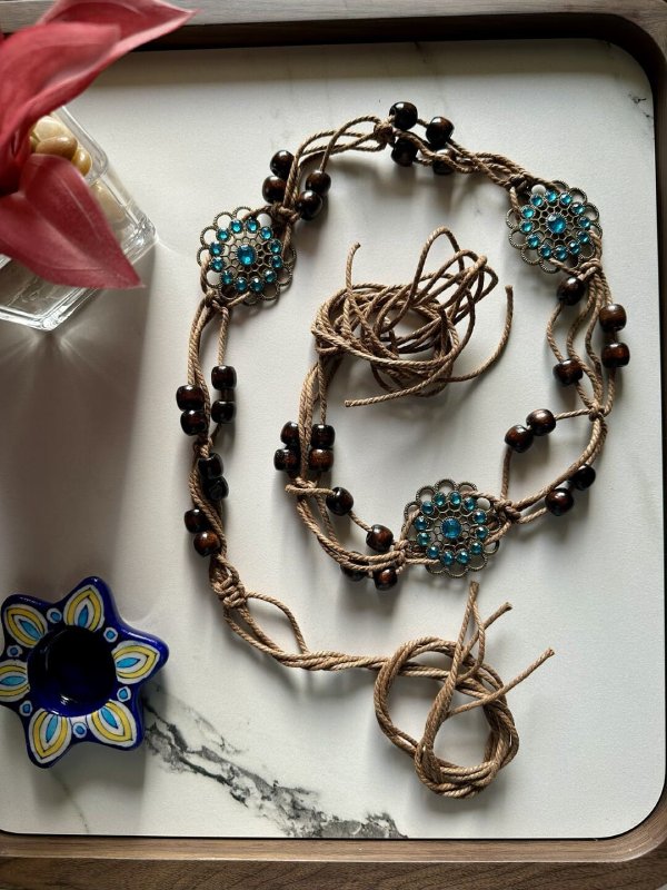 RusticThreads Camel Women Beads Belt