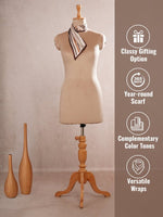CrossKulture - GraphicalPrism Satin Neck Scarf Brown infographic image