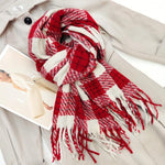 FrostyPlaid Cashmere Checkered Scarf