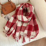 FrostyPlaid Cashmere Checkered Scarf