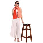 CrossKulture - OmbreOrange Orange Gradient Wrinkle Cotton Scarf side model view