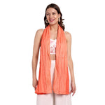 CrossKulture - OmbreOrange Orange Gradient Wrinkle Cotton Scarf front model view