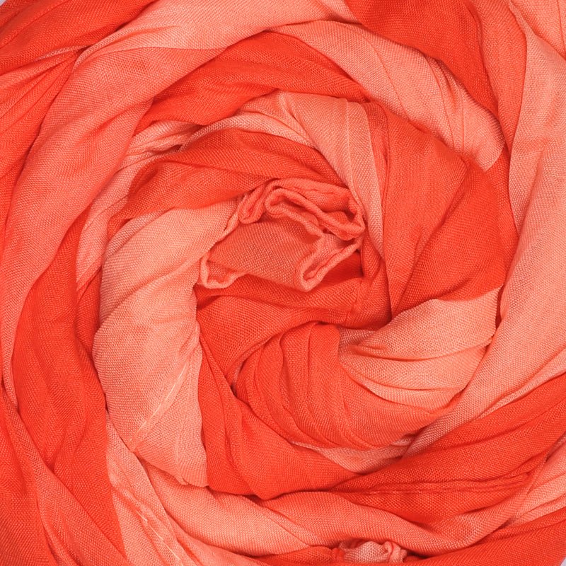 CrossKulture - OmbreOrange Orange Gradient Wrinkle Cotton Scarf fabric detailing view