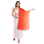 CrossKulture - OmbreOrange Orange Gradient Wrinkle Cotton Scarf side model view