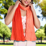 CrossKulture - OmbreOrange Orange Gradient Wrinkle Cotton Scarf front model view