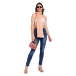 CrossKulture - OmbrePeach Peach Gradient Wrinkle Cotton Scarf front model view