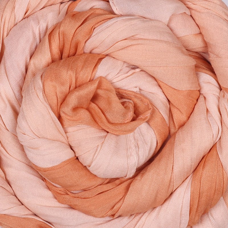 CrossKulture - OmbrePeach Peach Gradient Wrinkle Cotton Scarf fabric detailing view