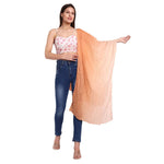 CrossKulture - OmbrePeach Peach Gradient Wrinkle Cotton Scarf side model view