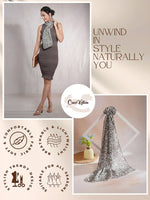 CrossKulture - AcaciaBloom Floral Print Poly Cotton Scarf Grey infographic image