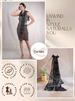 CrossKulture - ForestSpark Floral Print Poly Cotton Scarf Teal infographic image