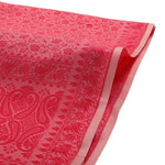 CrossKulture - IvorySunset Banarsee Poly Silk Scarf Coral fabric detailing view