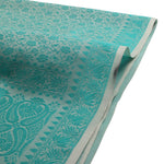 CrossKulture - SereneLeaf Banarsee Poly Silk Scarf Green fabric detailing view