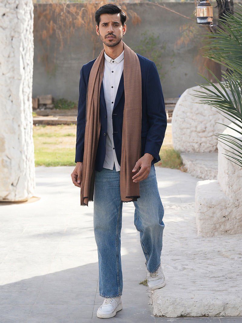 CrossKulture - RusticGlow Modal Reversible Stole Brown model image