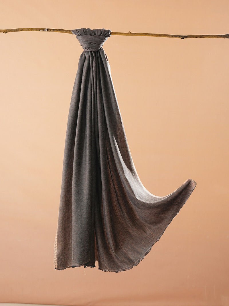 CrossKulture - RusticGlow Modal Reversible Stole Brown hanging on a handle bar