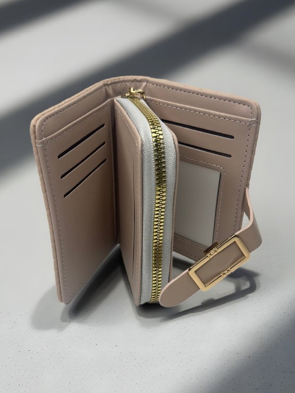 CrossKulture - GlowCrush lightweight small wallet inner view with zip compartment and storage pockets