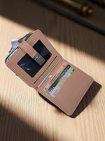 CrossKulture - BabyCrush lightweight small wallet inner view showing zip compartments
