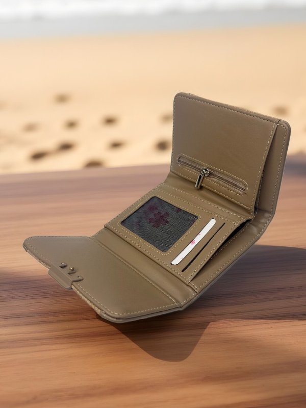 CrossKulture - LittleCrush lightweight small wallet inner view showing zip compartments