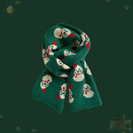 CrossKulture - LittleSnowman lightweight christmas wool scarf knot view