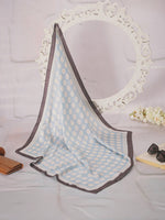 CrossKulture - RetroDot Small Square Satin Scarf Blue open flare view