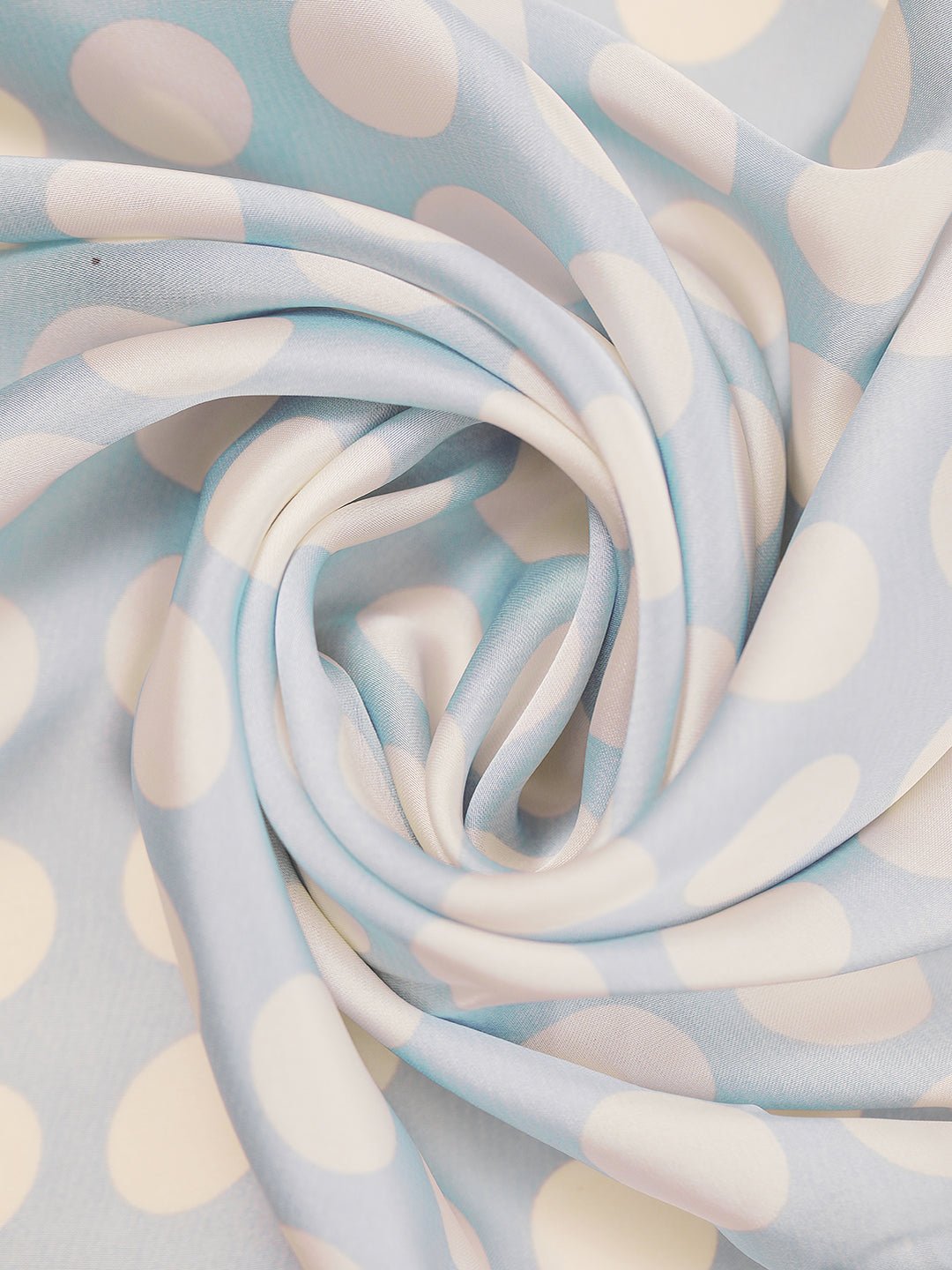 CrossKulture - RetroDot Small Square Satin Scarf Blue fabric view