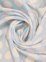 CrossKulture - RetroDot Small Square Satin Scarf Blue fabric view