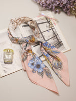 CrossKulture - SpringSong Satin Twill Scarf Square Peach knot view