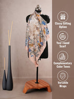 CrossKulture - SpringSong Satin Twill Scarf Square Peach infographic image