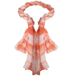 CrossKulture - SaffronTide Tie Dye Print Poly Cotton Scarf Orange front view
