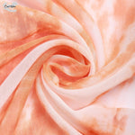 CrossKulture - SaffronTide Tie Dye Print Poly Cotton Scarf Orange fabric detailing view