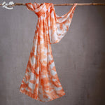 CrossKulture - SaffronTide Tie Dye Print Poly Cotton Scarf Orange view