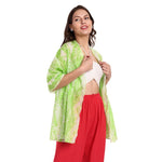 CrossKulture - EvergreenSplash TieDye Cotton Scarf Green front model view