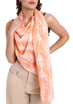 CrossKulture - CoralCraze TieDye Cotton Scarf Orange front model view
