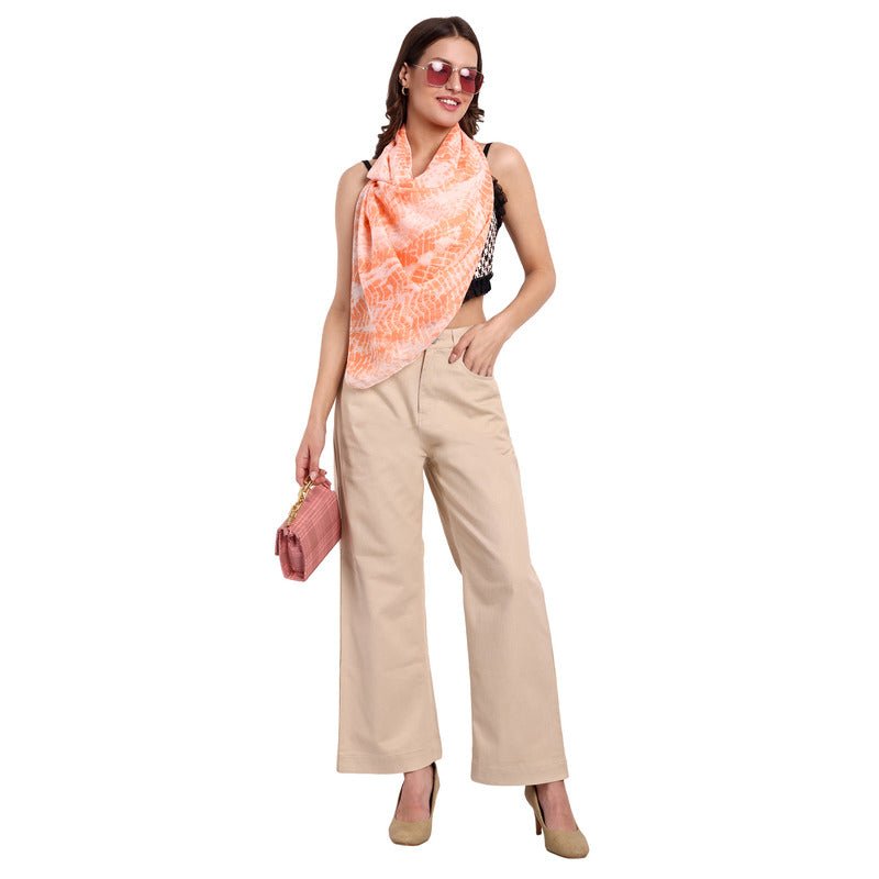 CrossKulture - CoralCraze TieDye Cotton Scarf Orange front model view