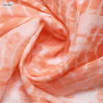CrossKulture - CoralCraze TieDye Cotton Scarf Orange fabric detailing view