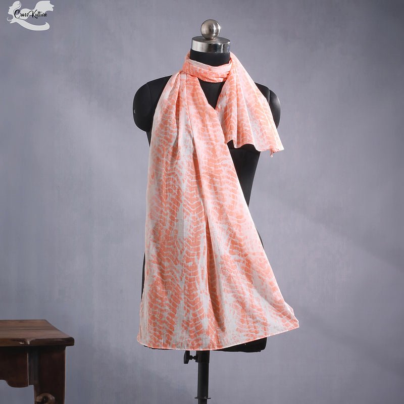 CrossKulture - CoralCraze TieDye Cotton Scarf Orange mannequin view