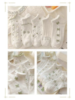 SoleMates White & Green Ankle Length Combo Pack of 5