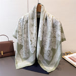 HazyBloom Satin Twill Scarf Square Green