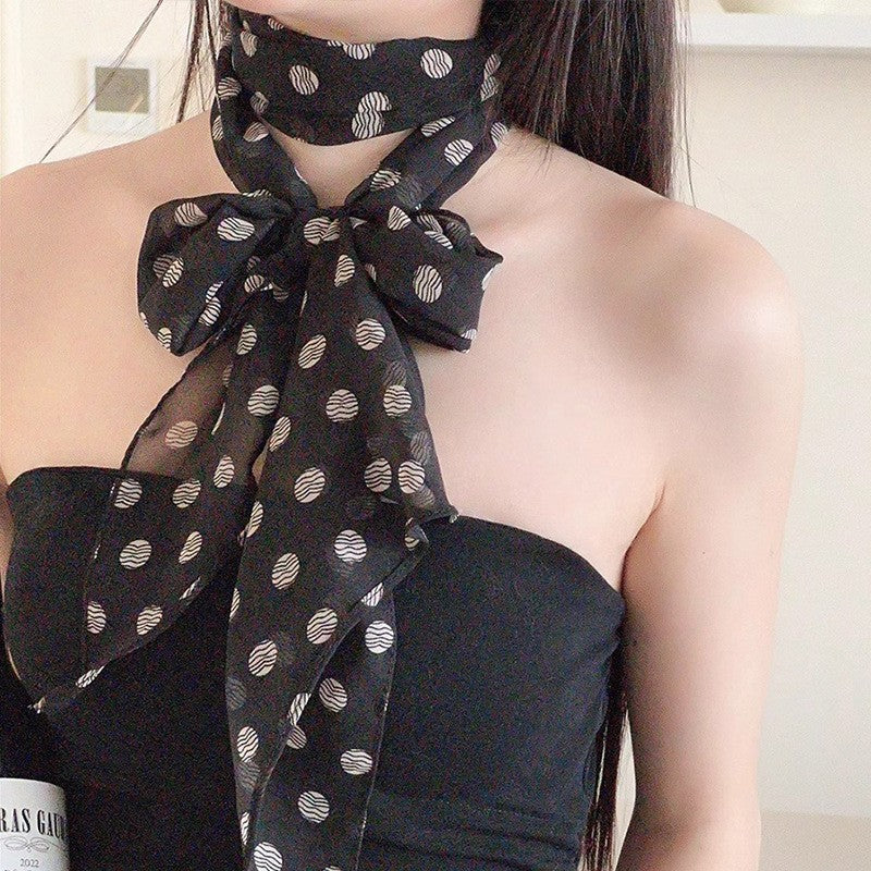 BlackCloud Chiffon Ribbon Scarf