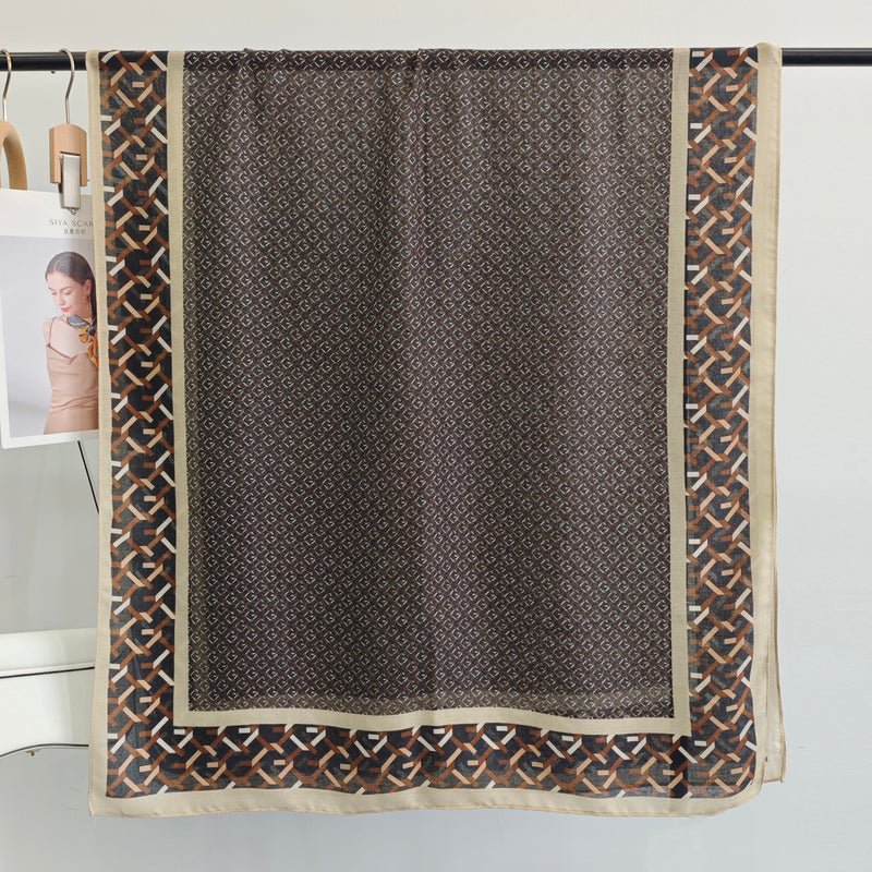 CrossKulture - DarkKnight Viscose Cotton Scarf Cocoa front open full view