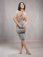CrossKulture - WhisperFlow Long Chiffon Scarf Brown front model view