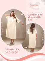 Crosskulture - PetalPause Floral Printed Night Gown Yellow front and back view