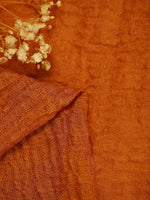 CrossKulture - SandyDusk Tan Crinkled Cotton Scarf fabric view