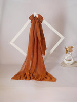 CrossKulture - SandyDusk Tan Crinkled Cotton Scarf fabric view