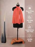 CrossKulture - WarmEmber Coral Crinkled Cotton Scarf inforgraphic image