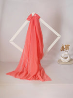 CrossKulture - WarmEmber Coral Crinkled Cotton Scarf fabric view