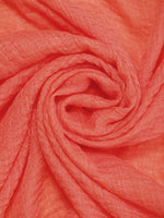 CrossKulture - WarmEmber Coral Crinkled Cotton Scarf fabric view