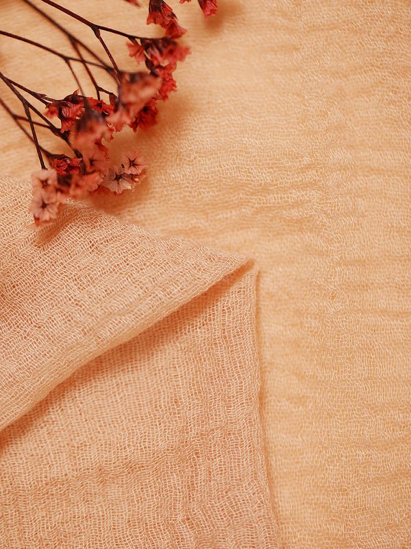 CrossKulture - SoftApricot Light Coral Crinkled Cotton Scarf fabric view