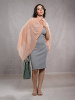 CrossKulture - SoftApricot Light Coral Crinkled Cotton Scarf model view
